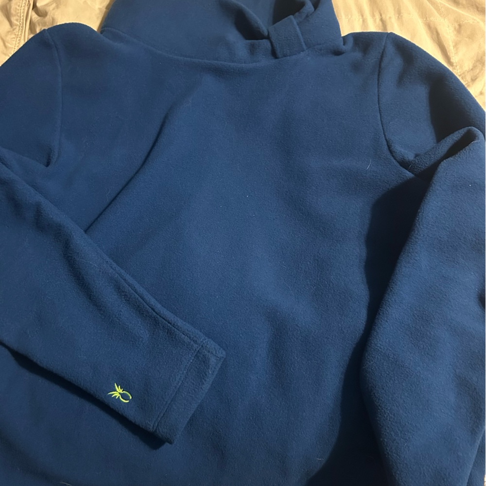 Dudley Stephens Navy Fleece sweater with bow on collar!